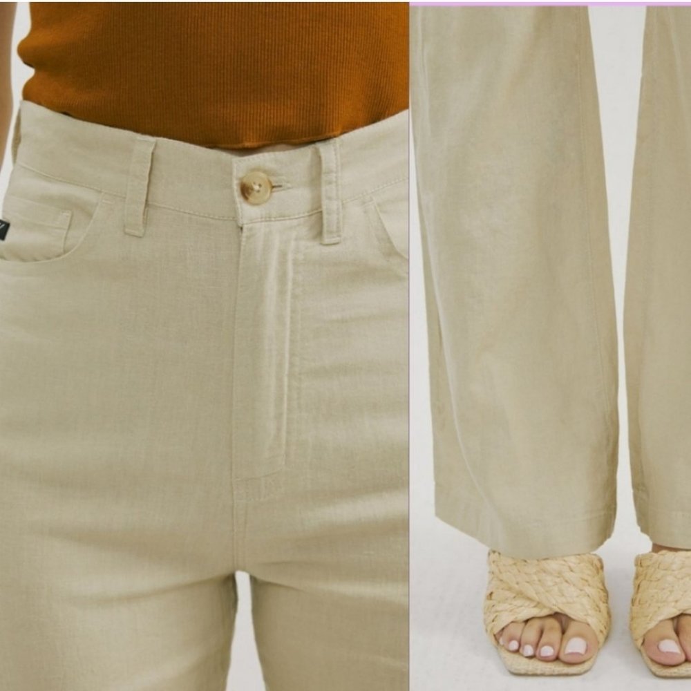 19166  KanCan Linen Wide Leg Pants - Picture 2 of 6